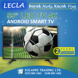 Lecla 55" 4K LED Android Smart TV – Frameless Design